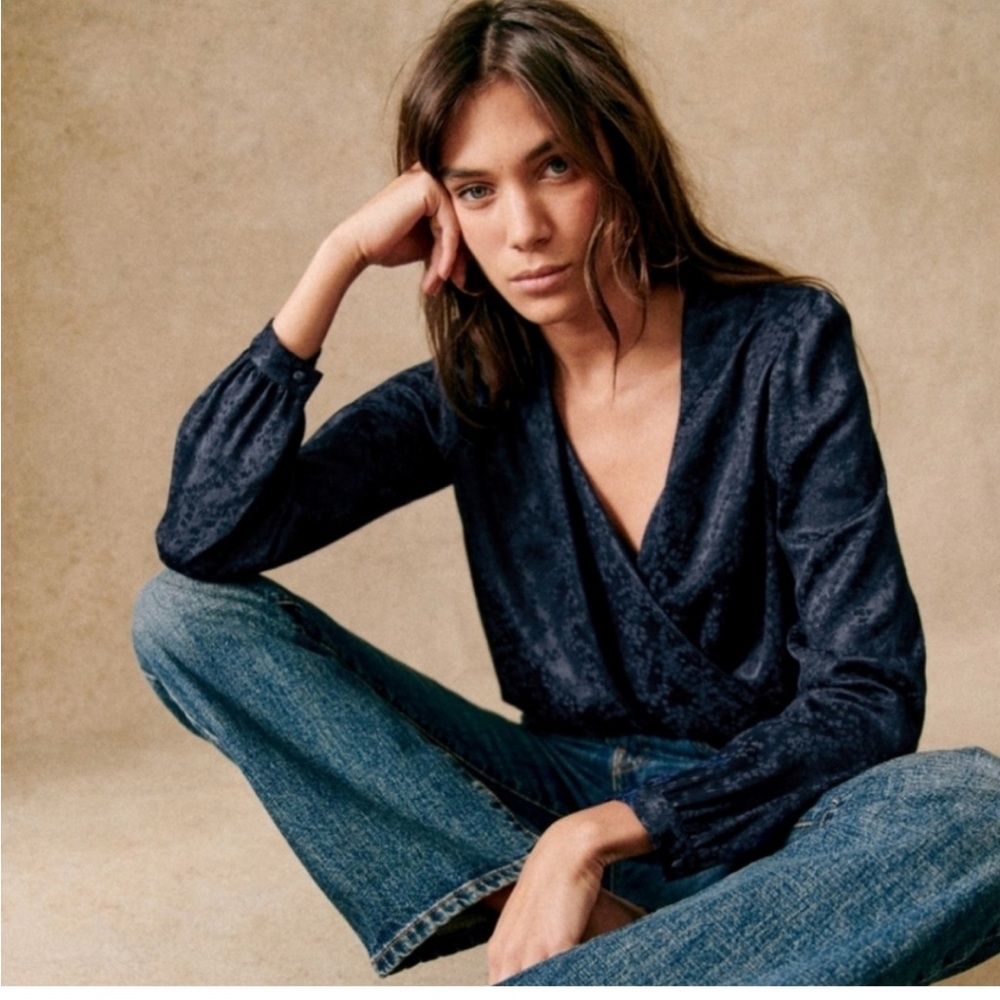 Sezane Abélia Blouse Marine. - Size 38